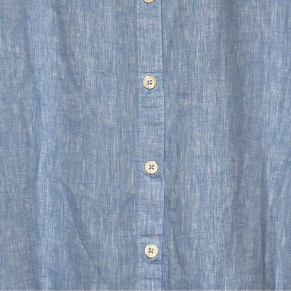 Talbots Linen Button Back Cross Dyed Blouse - Size XL - Picture 6 of 8